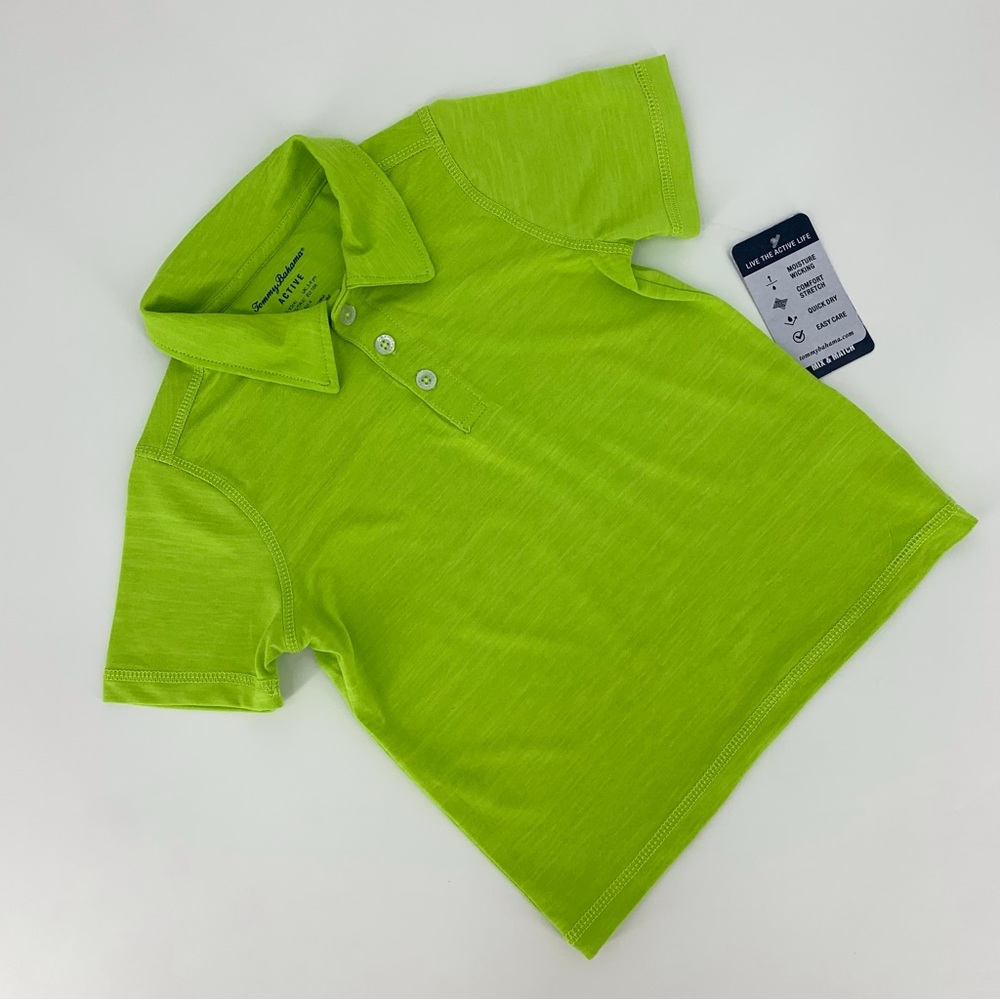 Tommy Bahama Active NWT Boys' Lime Green Short Sleeve Polo Shirt, XS